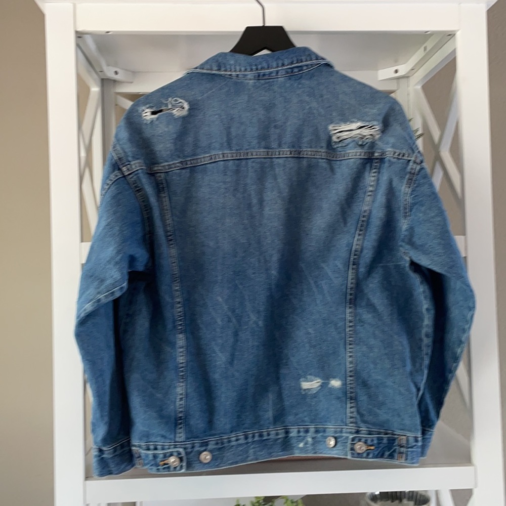 BNWT H&M oversized jeans jacket distressed XS - Picture 5 of 6